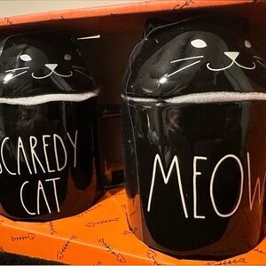 Rae Dunn Artisan Collection by Magenta Cat Topper Mug Set~NEW!